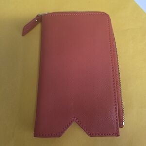 Neiman Marcus Orange Zip-Around Wallet